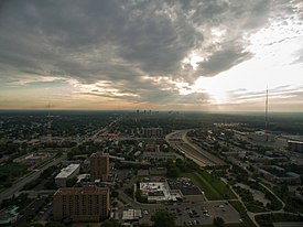 Aerial view of Oak Park over Interstate 696