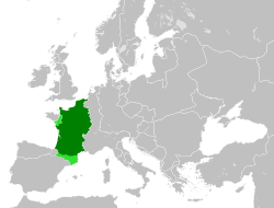 West Francia within Europe after the Treaty of Verdun in 843