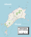 Comprehensive map of Madeira's outlying island of Porto Santo.