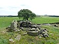 Mote of Crailloch and site of chapel on the right