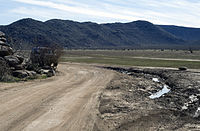 Negative environmental effects that occurred when off-road vehicle drivers left the posted trail in Anza-Borrego Desert State Park.