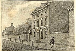 The third presidential mansion, President's House in Philadelphia, occupied by Washington from November 1790 – March 1797. Occupied by Adams: March 1797 – May 1800