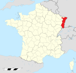 Location of Alsace