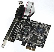 A PCI Express ×1 card with one serial port