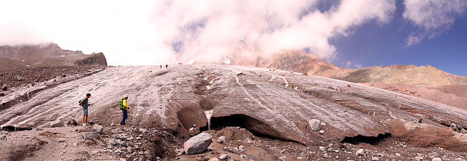 Crevasses of the Gergeti Glacier