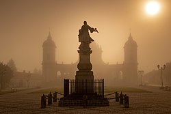 Market Square with the statue of hetman Stefan Czarniecki and the Holy Trinity Church