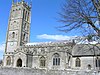 Stone building with square tower