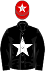 BLACK, white star, red cap, white star