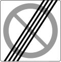 End of zone with parking restrictions