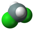 Spacefill model of dichlorosilane