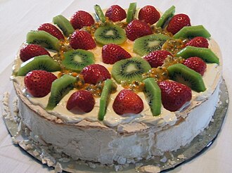 Pavlova, a meringue-based dessert of New Zealand and Australian origin