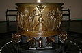 Baptismal font at St Bartholomew's Church, Liège sculpted by Renier de Huy in Liège, Belgium