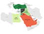 Syrian refugees hosted in some Middle East countries (Turkey, Lebanon, Jordan, Iraq, and Egypt); only a small fraction of all Syrian refugees have been resettled anywhere in the world (data as of August 2015)