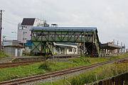 Station from across the railroad bridge