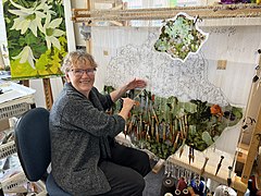 Tapestry bobbins are used on vertical-warp looms.