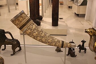 Decorated drinking horn