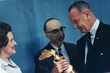 President Lyndon Johnson accepts the Albert Lasker Award (14172750189).jpg