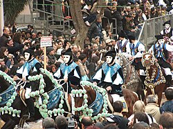 Sardinian knights on Sa Sartiglia day (Oristano).