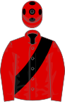 Red, black sash, red cap, black spots