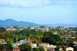 The view of Pyay and Irrawaddy River from Shwesandaw Pagoda