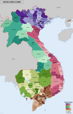 Provincial map of French Indochina (1937)