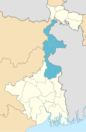 Location of Malda division in West Bengal