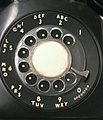 Image 24A traditional North American rotary phone dial. The associative lettering was originally used for dialing named exchanges but was kept because it facilitated memorization of telephone numbers.