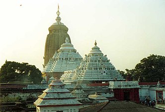 The Jagannath Temple, Puri, Odisha, India, one of the four holiest places (Dhamas) of Hinduism,[102] unknown architect, 12th century