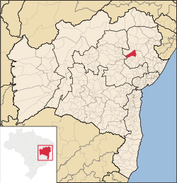 Location of Santaluz in Bahia