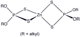 Zinc dialkyldithiophosphate, an oil additive.