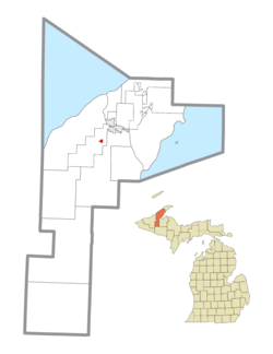 Location within Houghton County