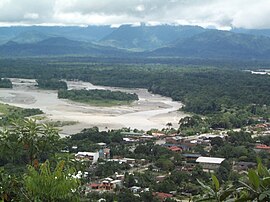 Villa Tunari with Espíritu Santo River (upper right) and San Mateo River