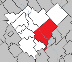 Location within Beauce-Centre RCM