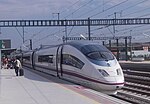 A RENFE AVE S/103 (Siemens Velaro E) at Figueres Vilafant railway station in 2013.