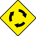 Traffic circle ahead