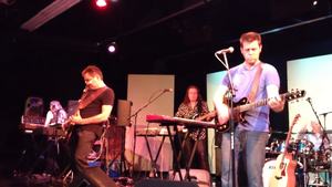 Spock's Beard in 2013 L–R: Ryo Okumoto, Alan Morse, Dave Meros, Ted Leonard and Jimmy Keegan