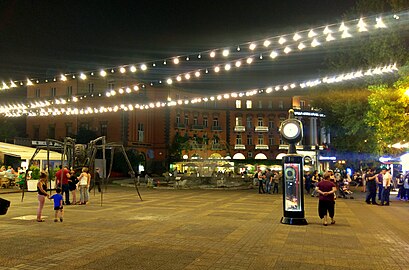 The hotel at night