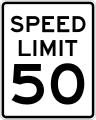 Maximum speed limit (50 mph)