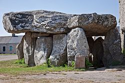 Crucuno dolmen in Plouharnel, Brittany, France