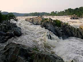 The river during spring flooding