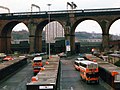 Image 36Stockport bus station in 1988. Greater Manchester Transport (later GM Buses) operated bus services throughout the county, from 1974 to 1993. (from Greater Manchester)