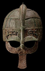 Colour photograph of the Vendel 1 helmet