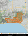 The extent of the Palisades Fire