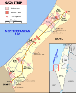The Philadelphi Route separates Egyptian Sinai from the Gaza Strip, stretching north-northwest from Kerem Shalom to the Mediterranean Sea