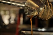 Maple sap being transformed into maple syrup at a sugar shack in Pakenham, Ontario