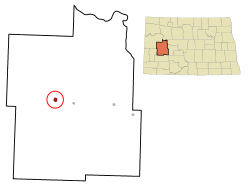 Location of Killdeer, North Dakota