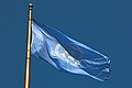 Image 12The Flag of the United Nations flying at United Nations Plaza in the Civic Center, San Francisco, California. The UN is one of the key organizations in the process of the political globalization. (from Political globalization)