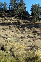 Negative environmental effects caused by motorcycles to a portion of the Los Padres National Forest.