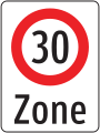 Begin of 30 km/h speed limit zone