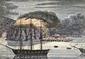 Image 50HMS North Star destroying Pomare's Pā during the Northern/Flagstaff War, 1845, Painting by John Williams. (from History of New Zealand)